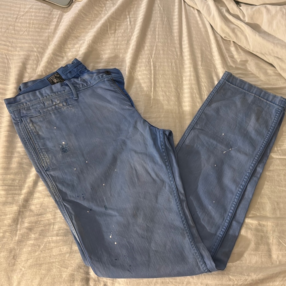 PRPS Blue Chinos Straight-Leg Khakis